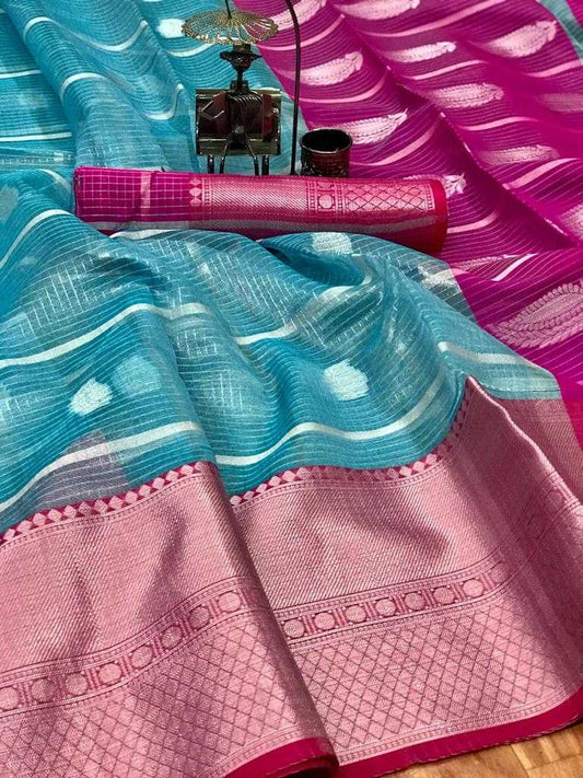 Orgenza Organza Silk Soft Saree