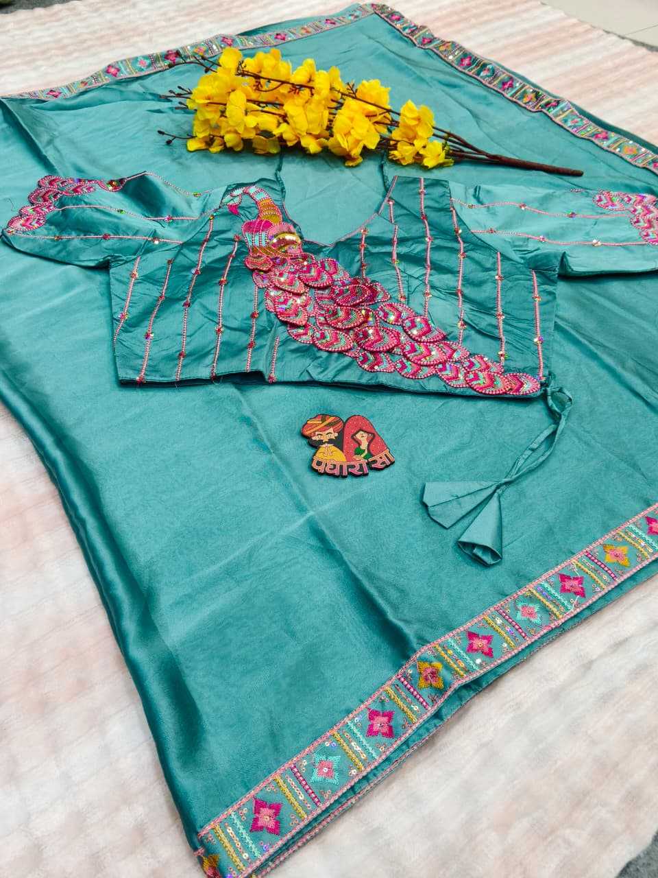 Rangoli Silk Designer Saree in Sky