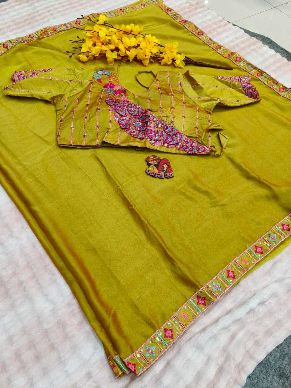 Rangoli Silk Designer Saree in Sky