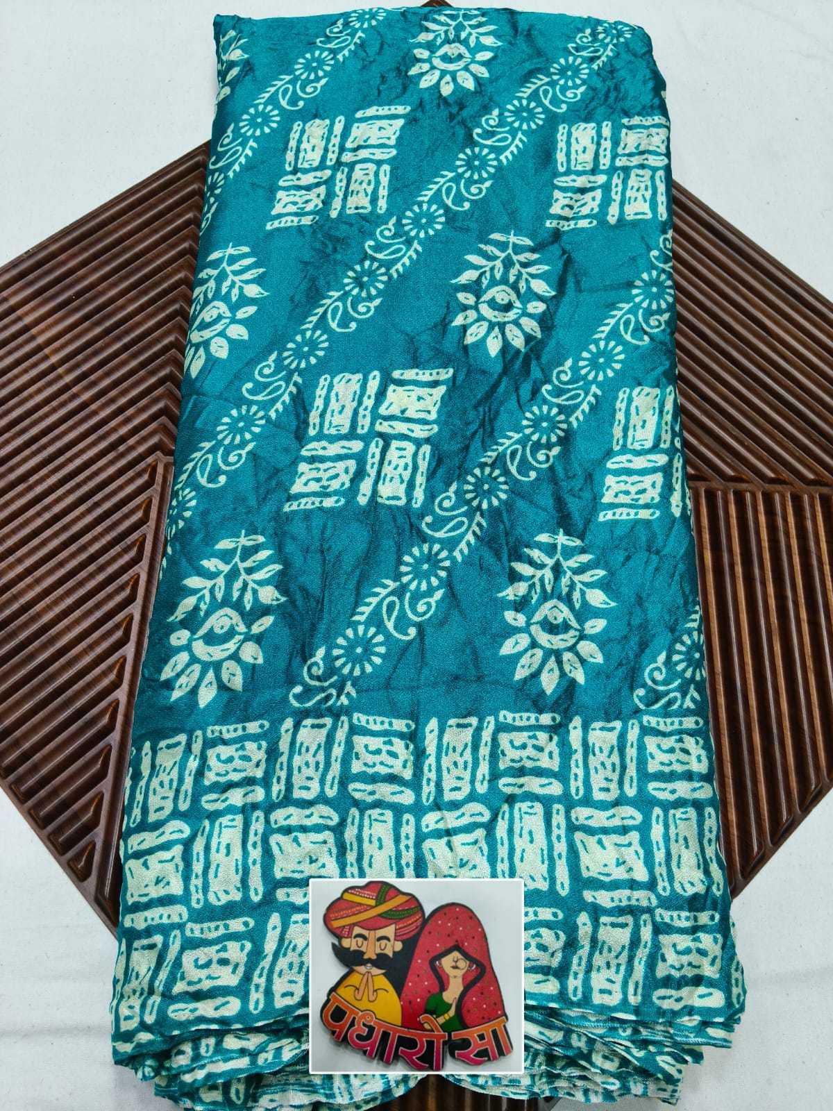 Cre Dull Moss Designer Saree