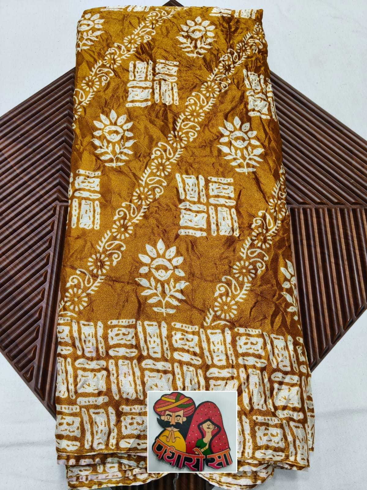 Cre Dull Moss Designer Saree