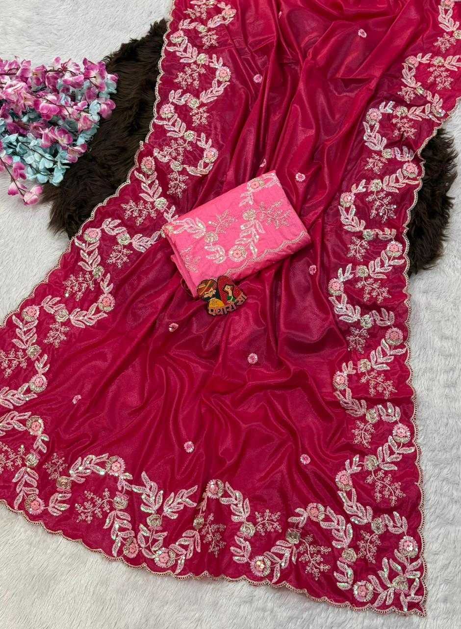 FAN Crepe Silk Designer Saree