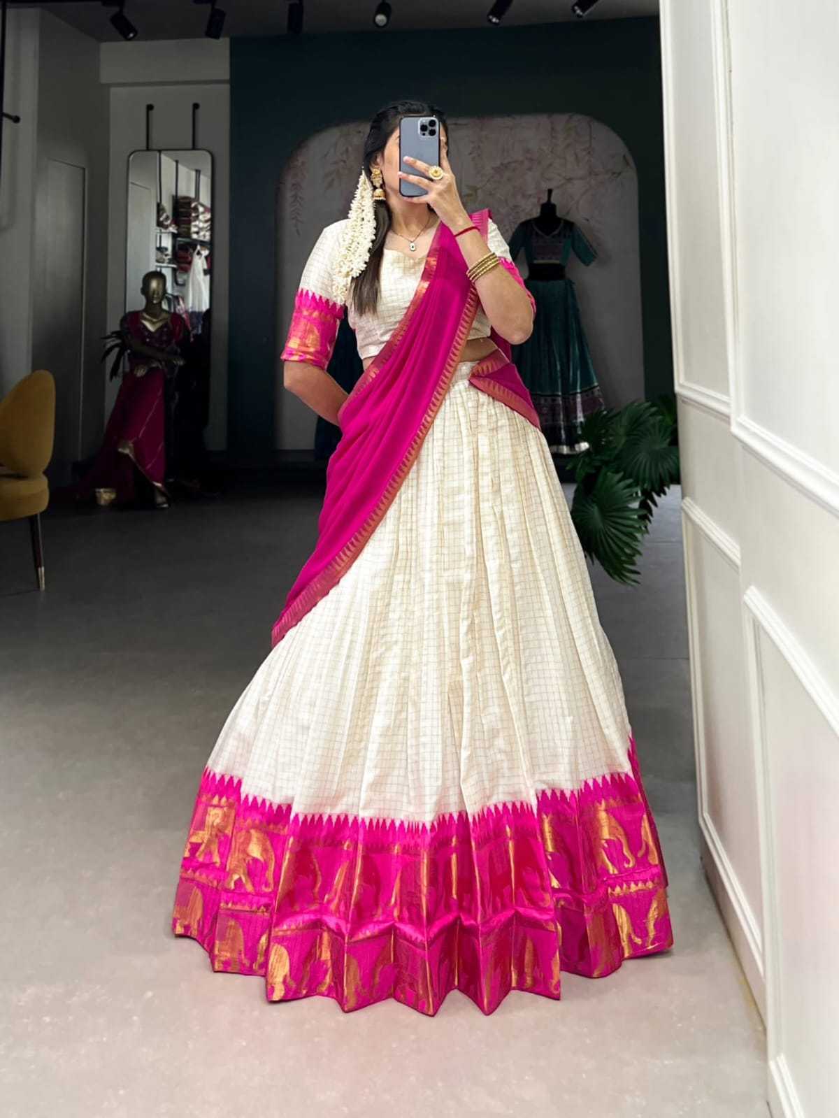 Chex Poly Cotton Designer Lehenga Choli