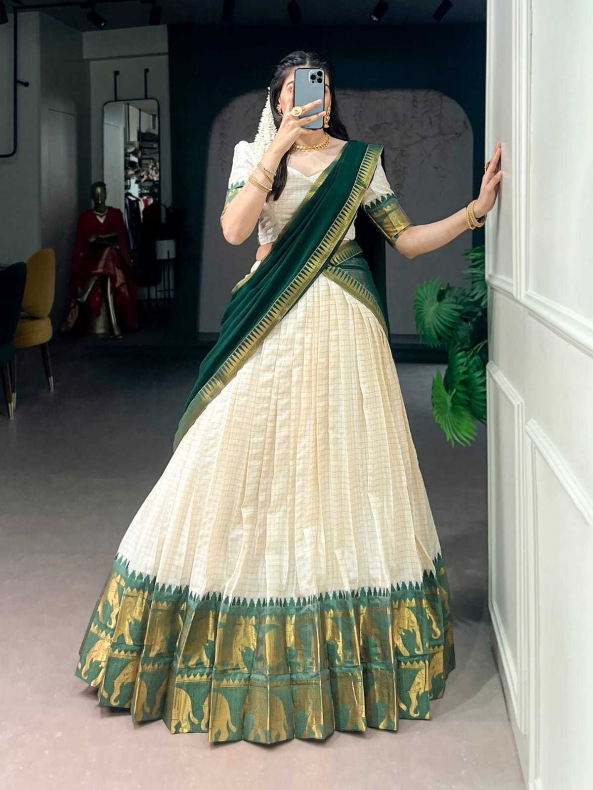 Chex Poly Cotton Designer Lehenga Choli