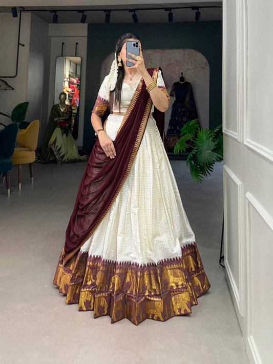 Chex Poly Cotton Designer Lehenga Choli