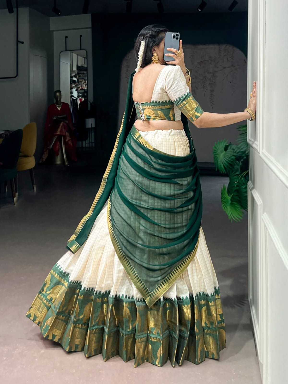 Chex Poly Cotton Designer Lehenga Choli
