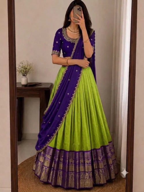 Drishika Kanjivaram Silk Traditional Lehenga