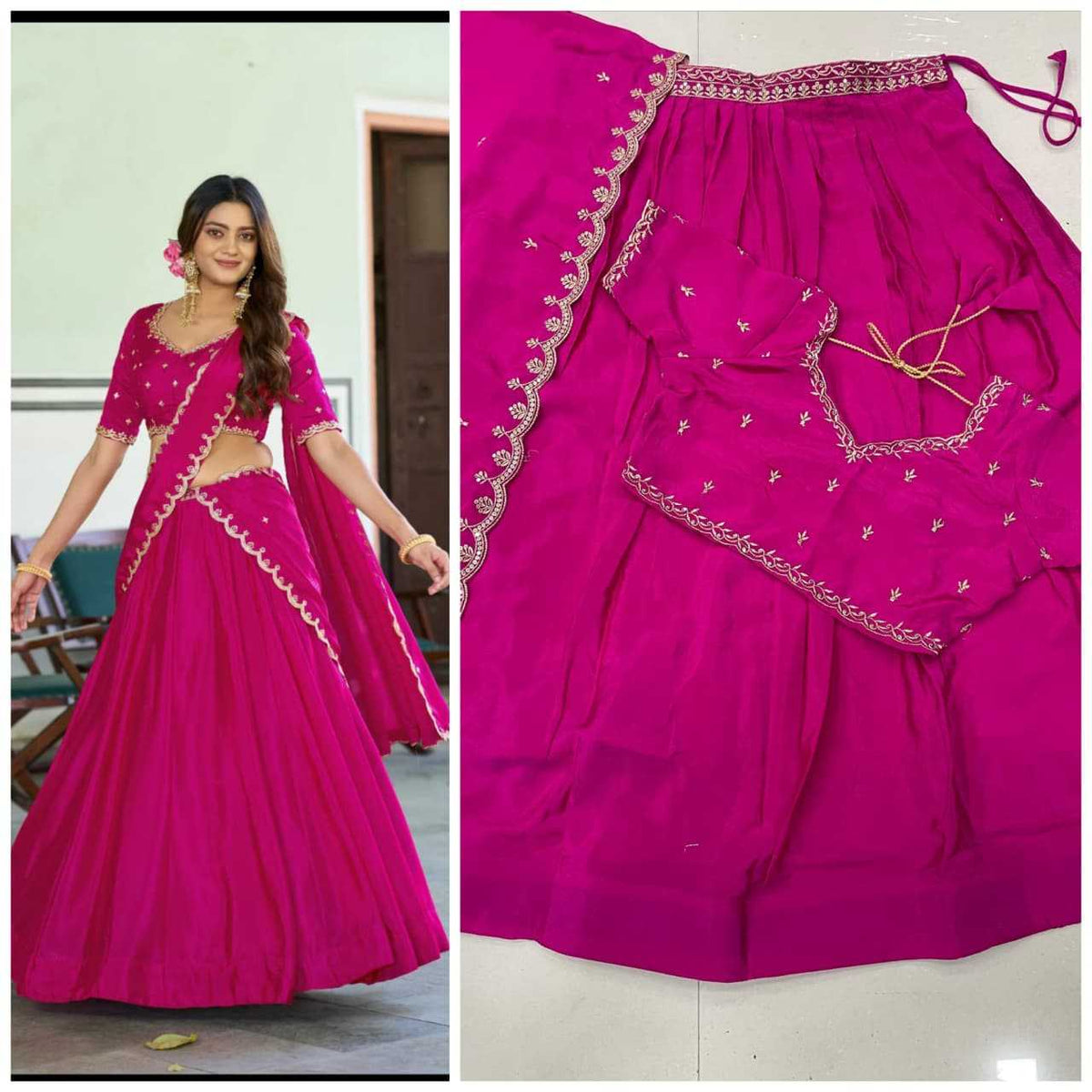 Chinon Silk Designer Lehenga