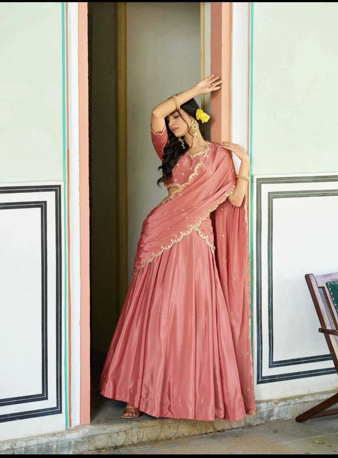 Chinon Silk Designer Lehenga