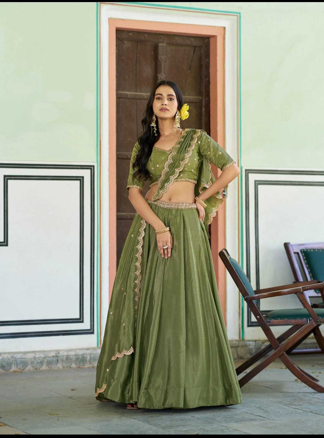 Chinon Silk Designer Lehenga