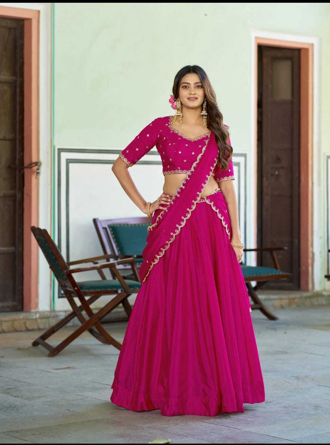 Chinon Silk Designer Lehenga