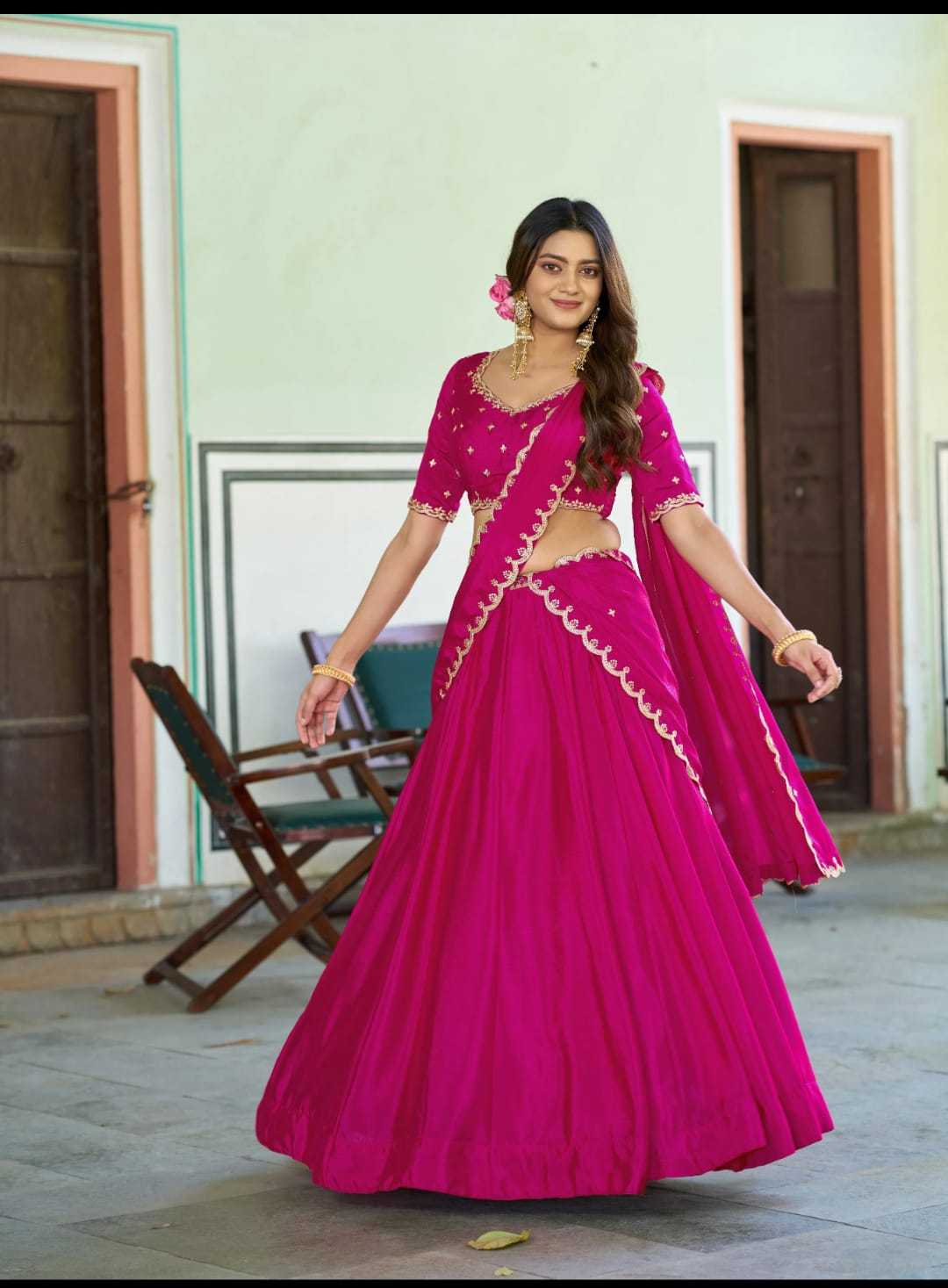 Chinon Silk Designer Lehenga