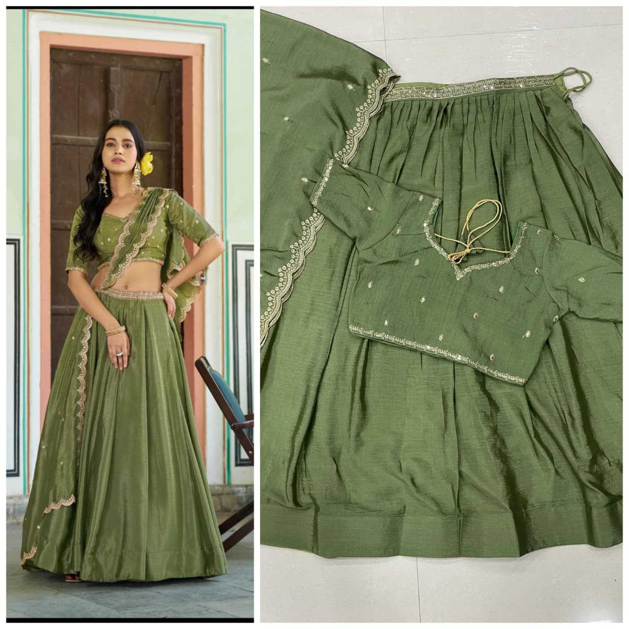 Chinon Silk Designer Lehenga
