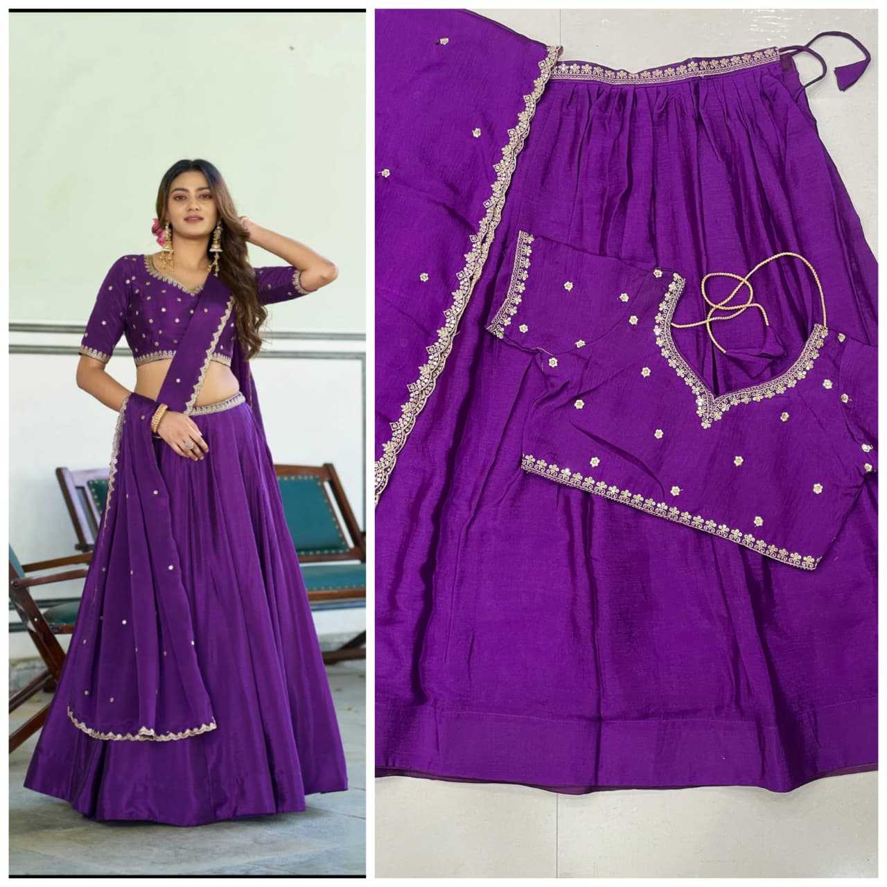 Chinon Silk Designer Lehenga