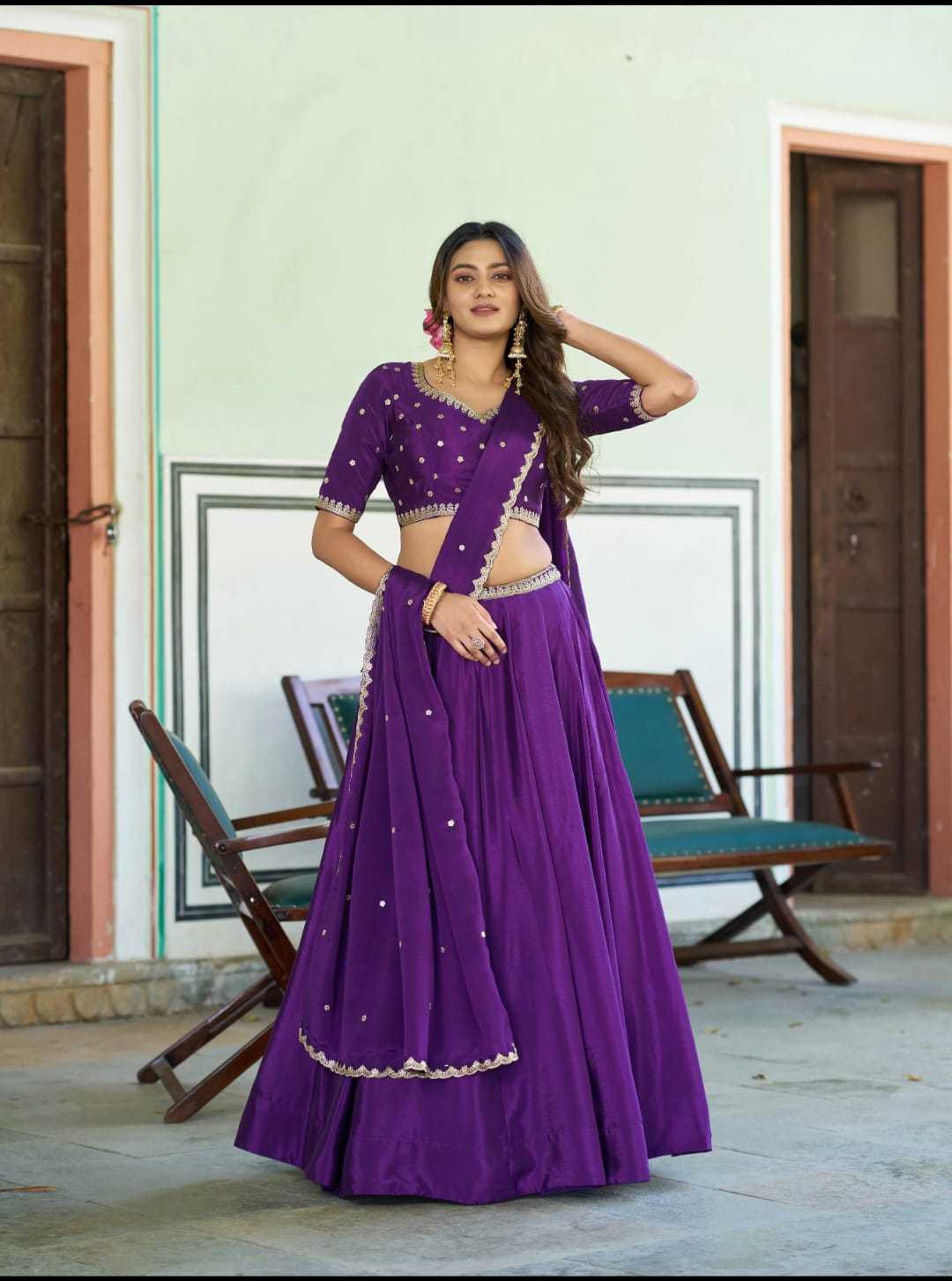 Chinon Silk Designer Lehenga