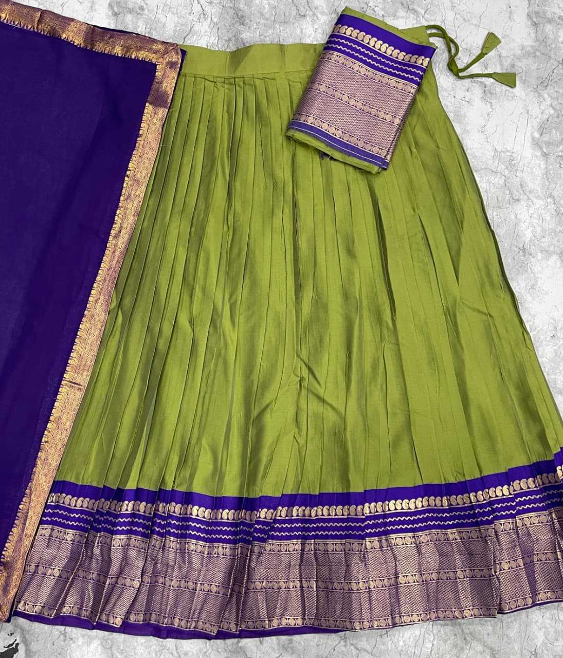Kanjivaram Silk Designer Lehenga in Green
