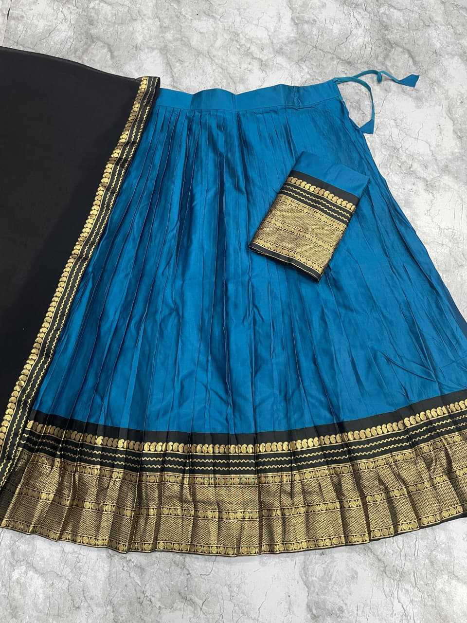 Kanjivaram Silk Designer Lehenga in Green