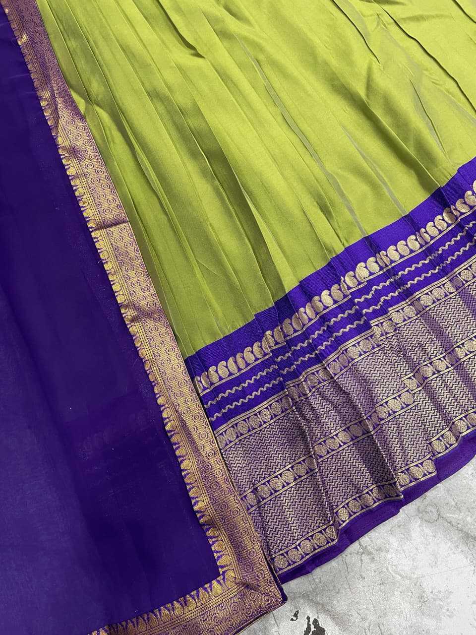 Kanjivaram Silk Designer Lehenga in Green