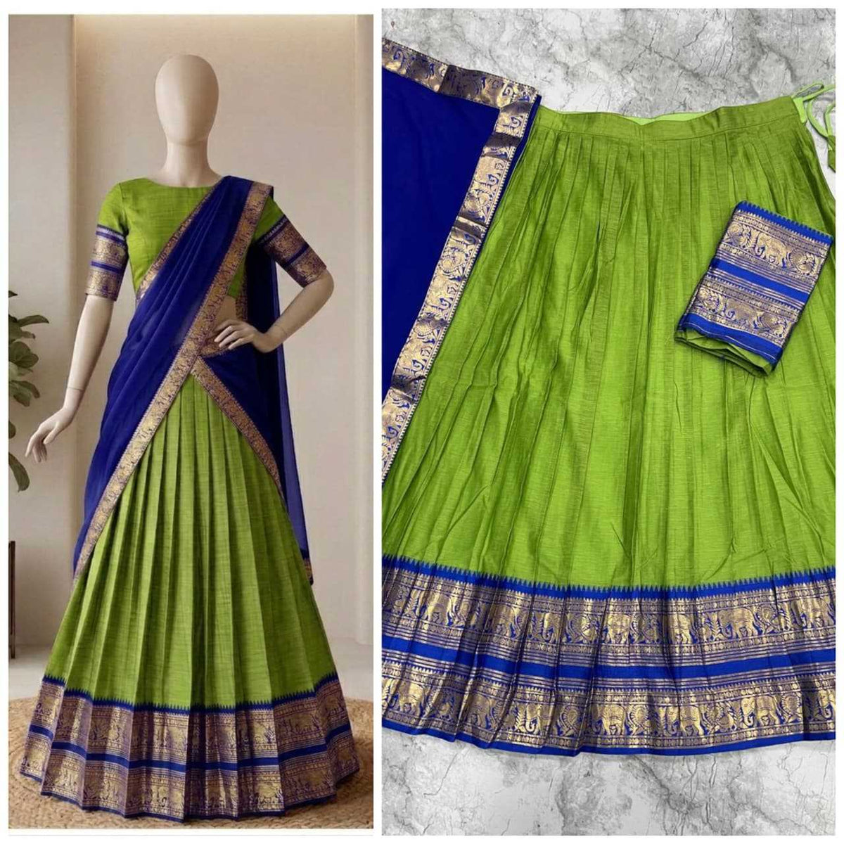Cotton Designer Lehenga in Hot Pink