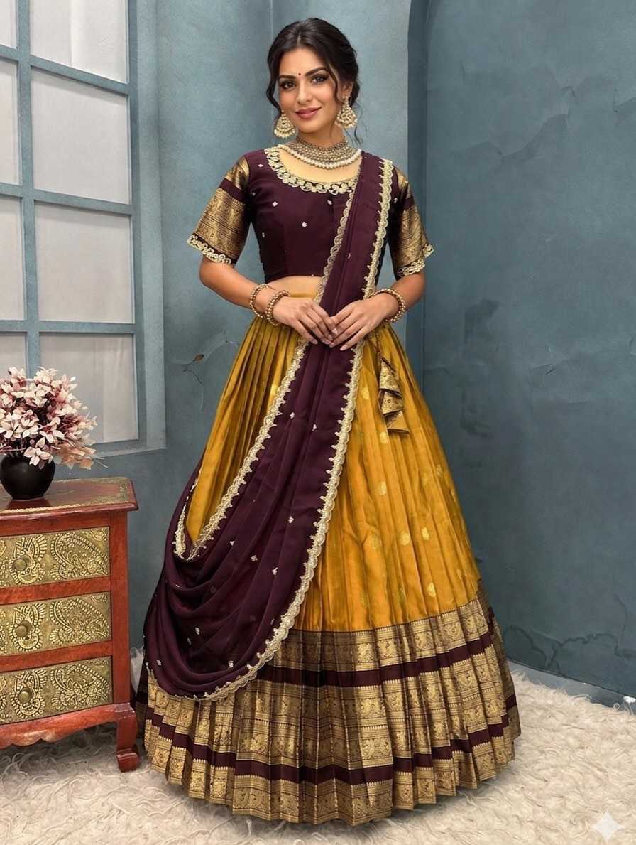 Kanjivaram Silk Designer Lehenga in Yellow