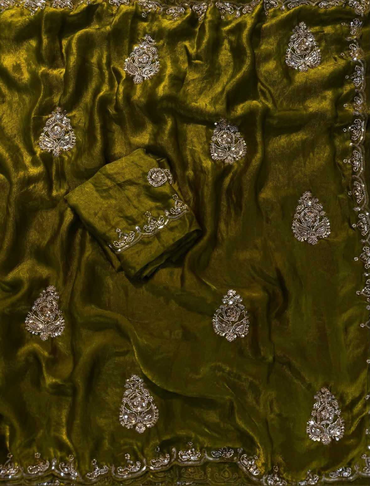 Space Silk Soft Saree in Bronze
