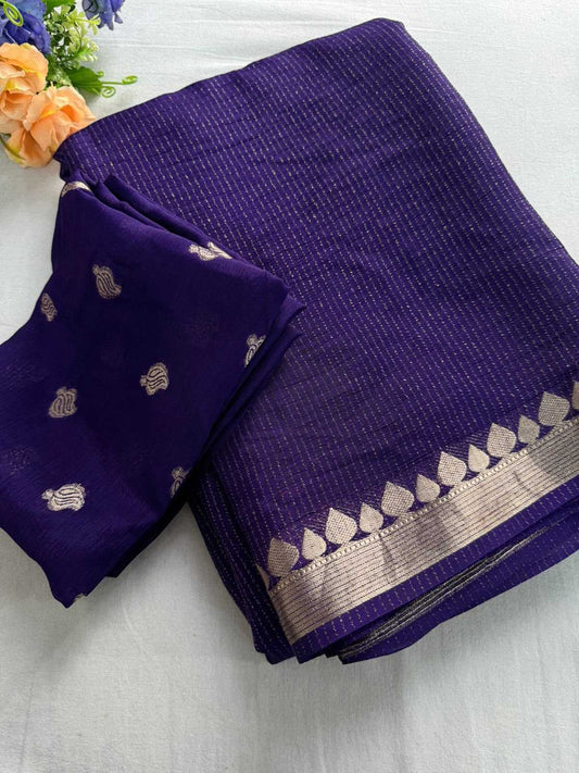 Viscouse Crushed Georgette Saree
