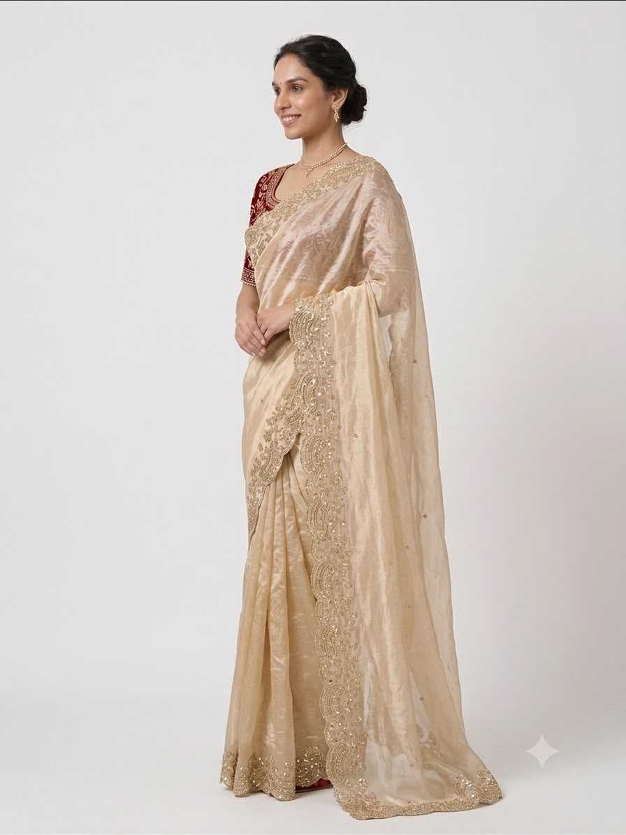 Satin Sequence Saree