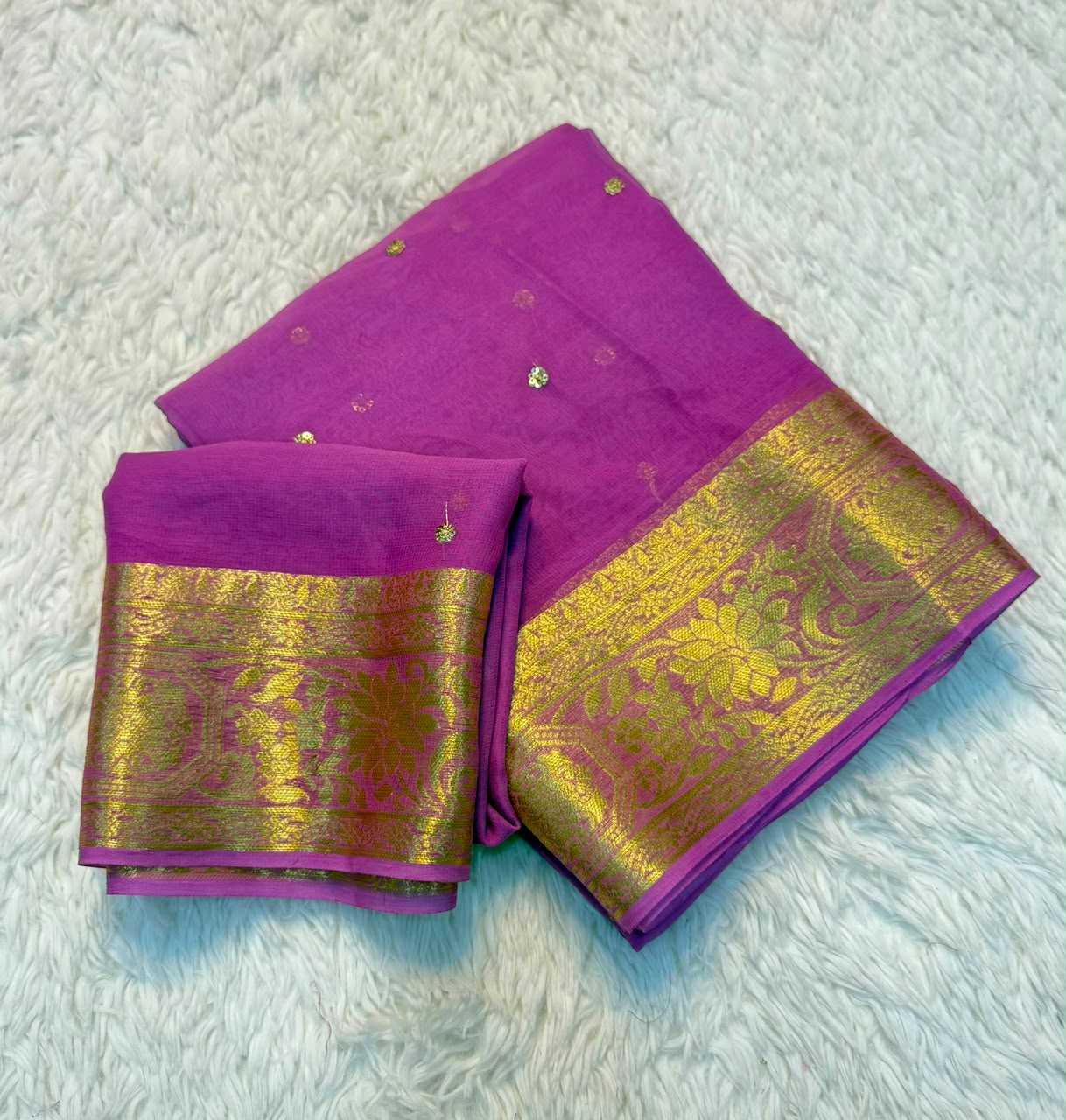 Viscose Chanderi Georgette Saree