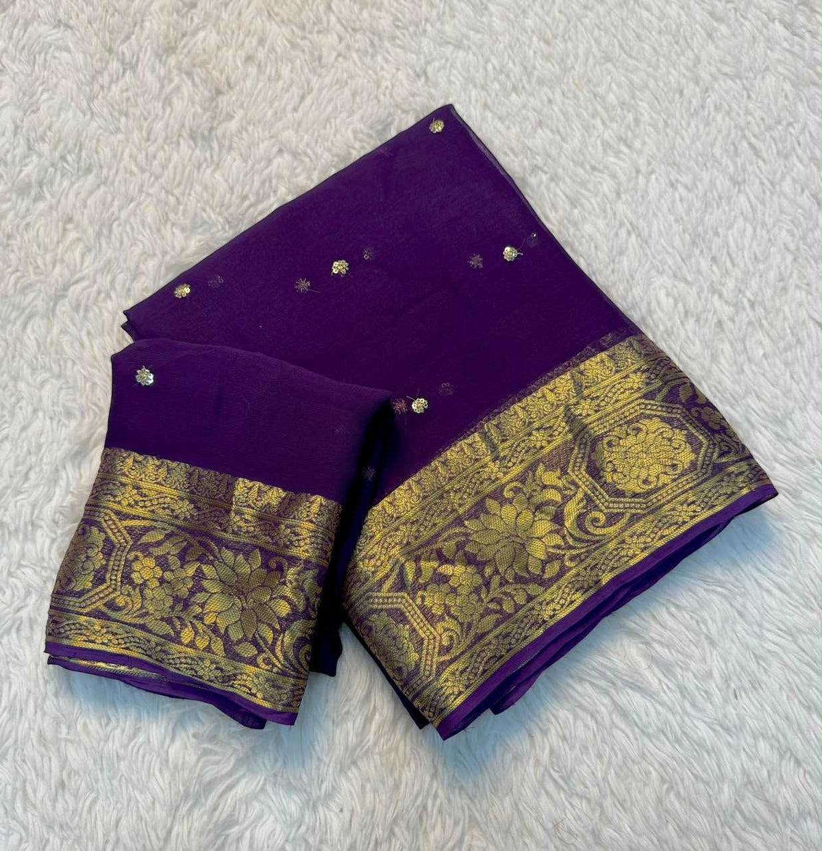 Viscose Chanderi Georgette Saree
