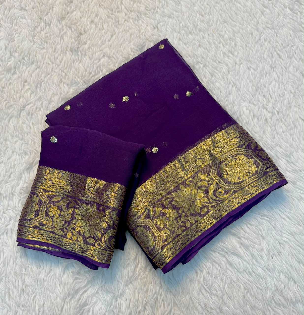 Viscose Chanderi Georgette Saree