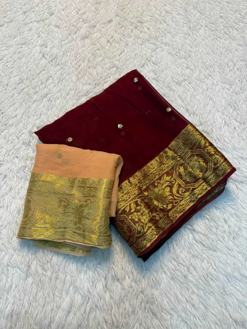 Viscose Chanderi Georgette Saree