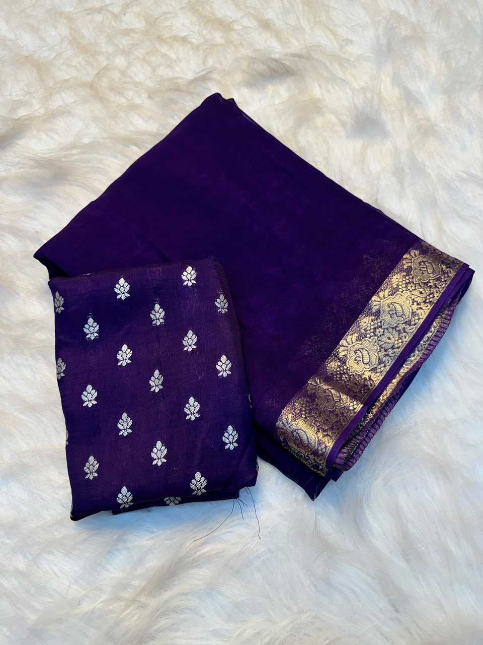 Drishti Premium Georgette Designer Saree in Purple