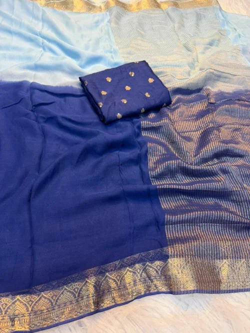Geet Premium Georgette Designer Saree in Purple