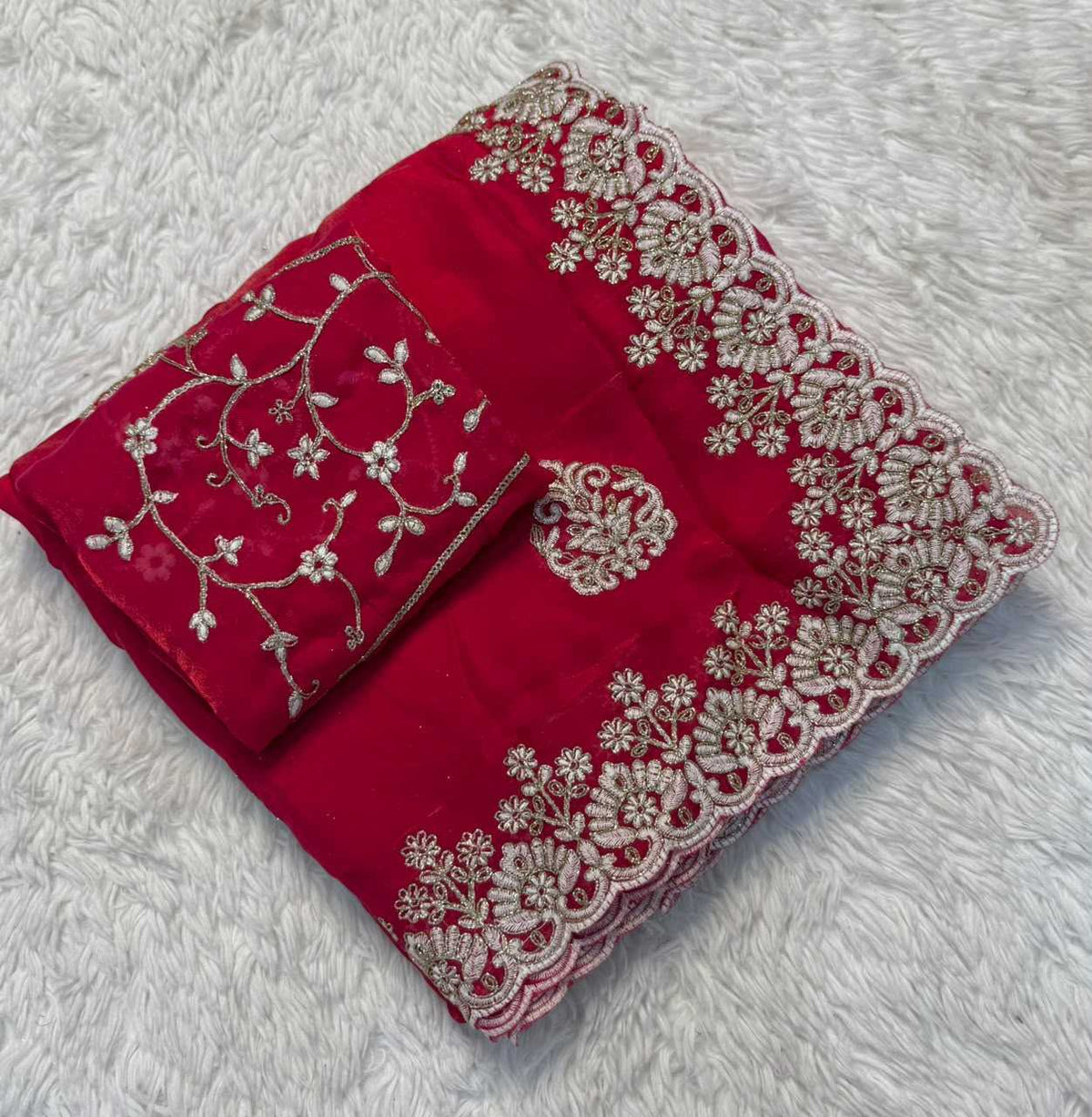 Kimaya Space Silk Soft Saree in Red