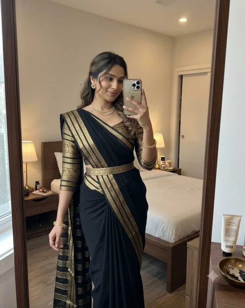 Mishka Crepe Designer Saree