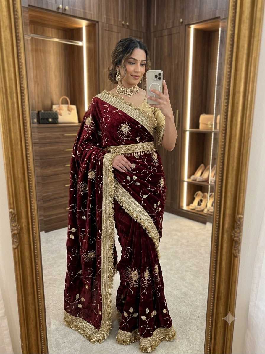 Satin Designer Saree
