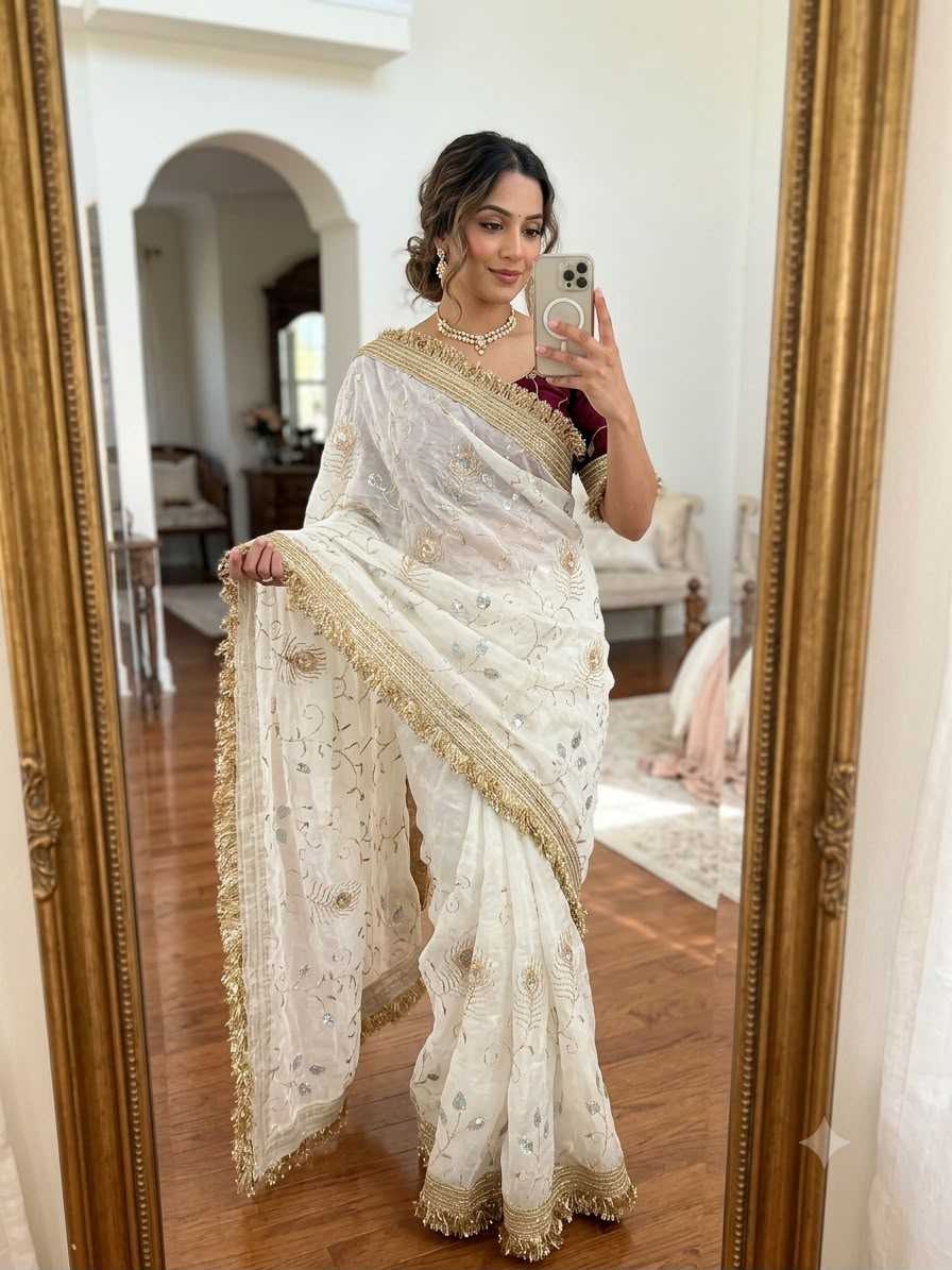 Satin Designer Saree