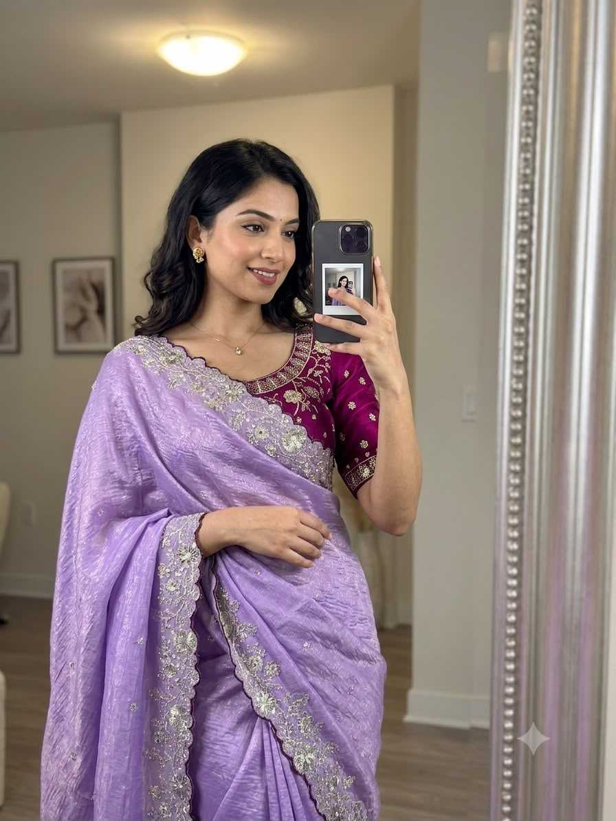 Crush Silk Designer Saree