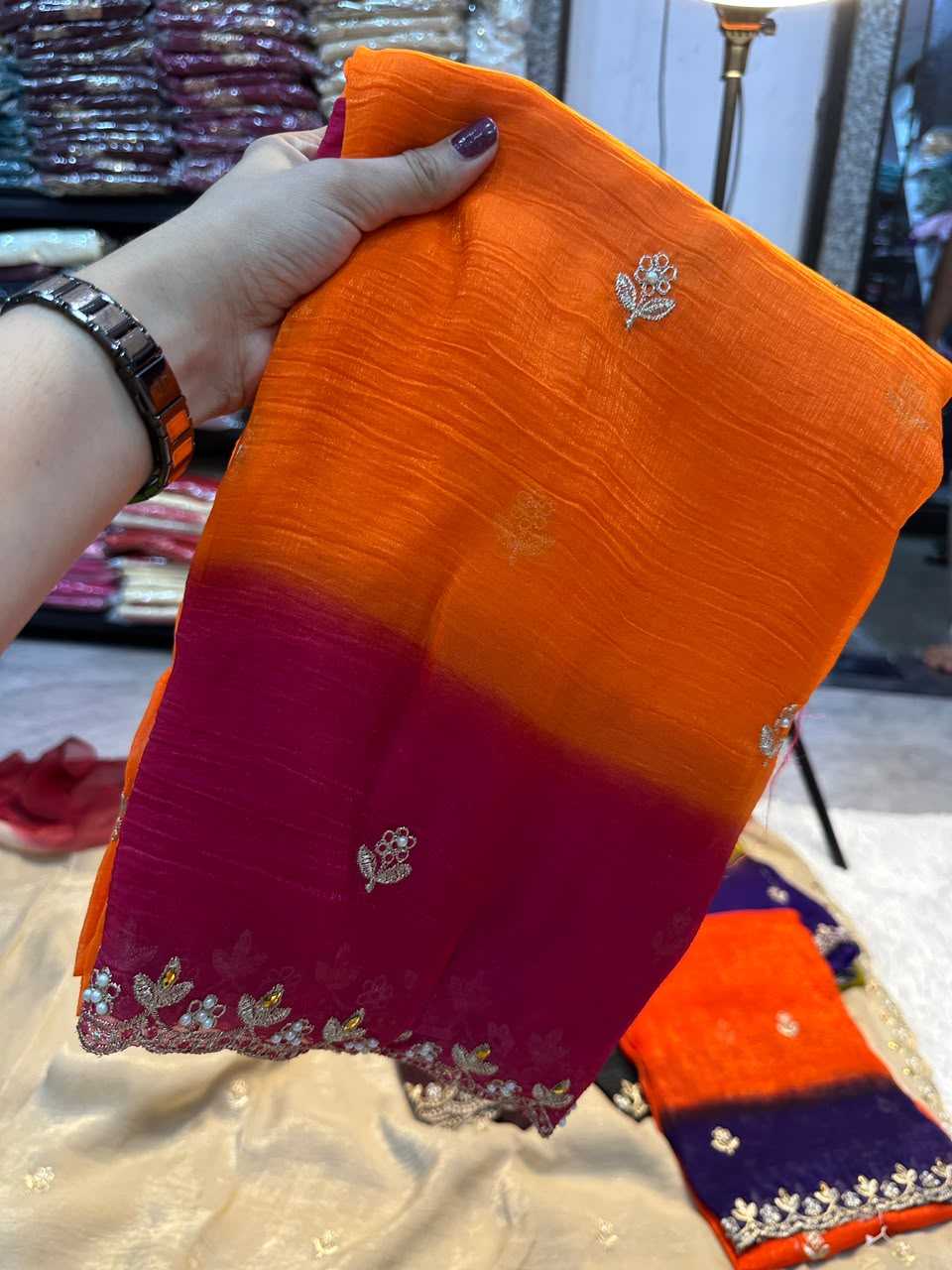 Crush Silk Sequence Saree