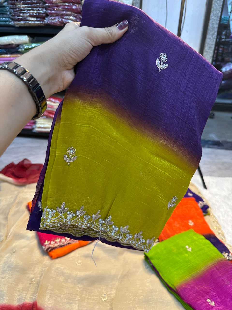 Crush Silk Sequence Saree