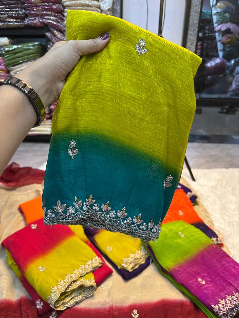 Crush Silk Sequence Saree