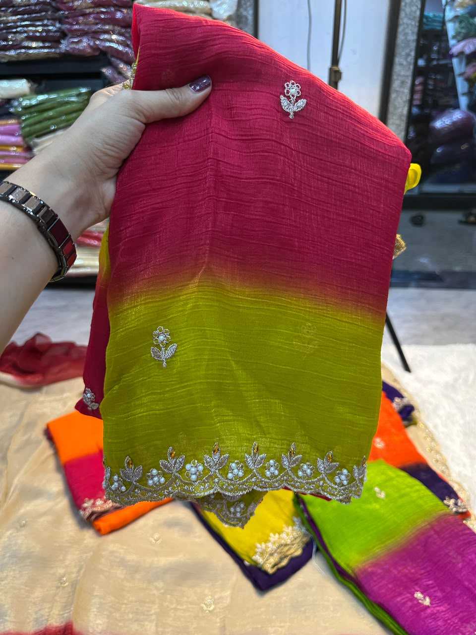 Crush Silk Sequence Saree