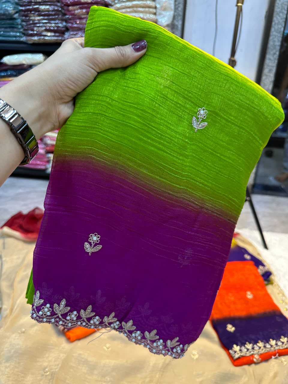 Crush Silk Sequence Saree
