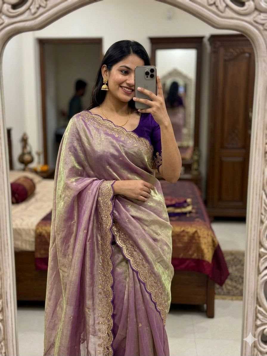 Satin Designer Saree