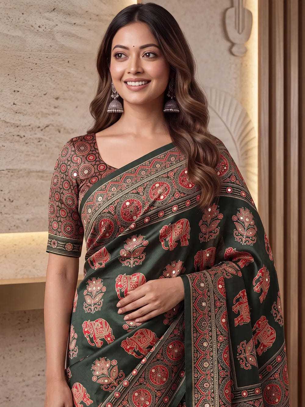 Satin Printed Saree