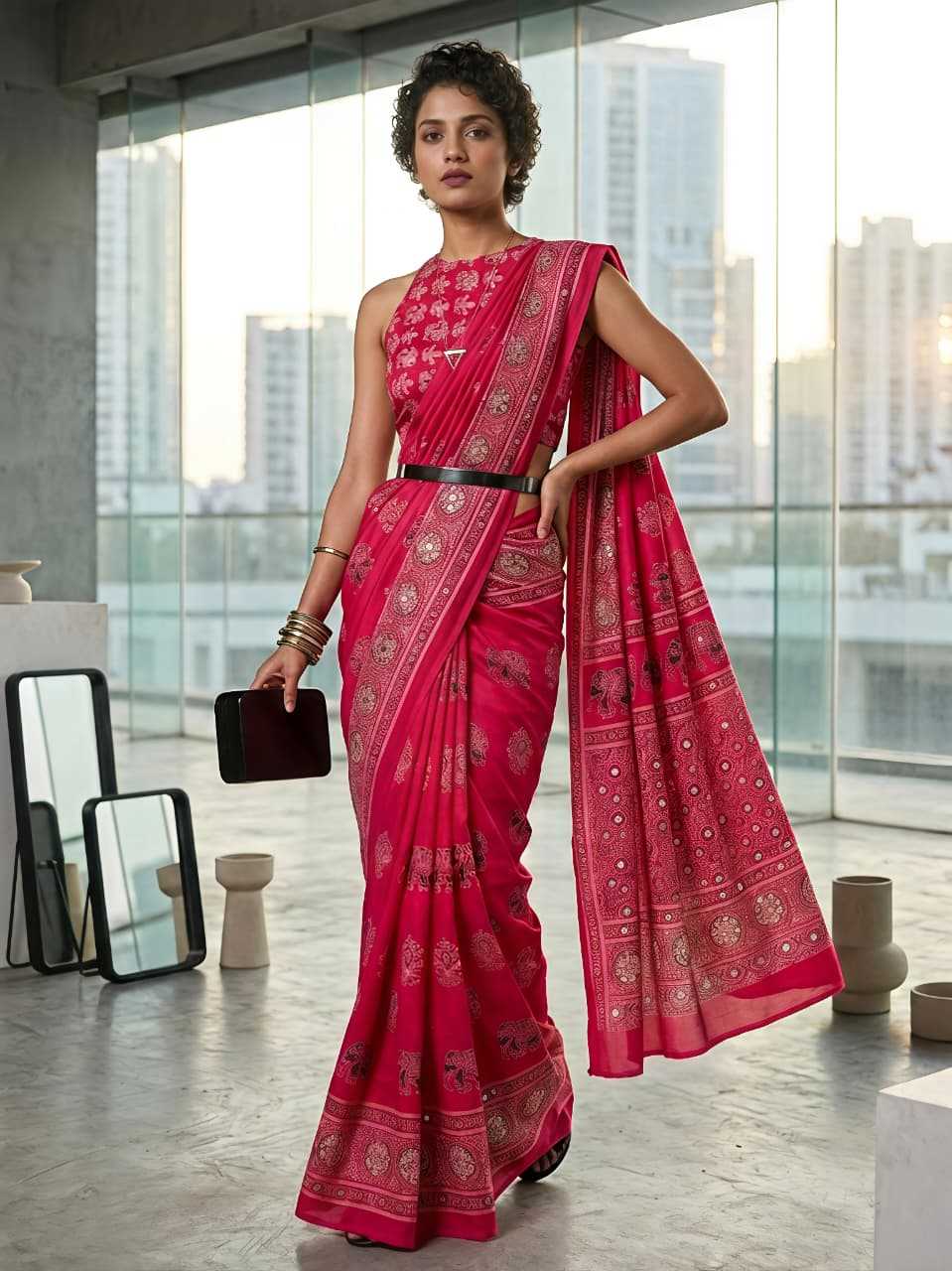 Satin Printed Saree
