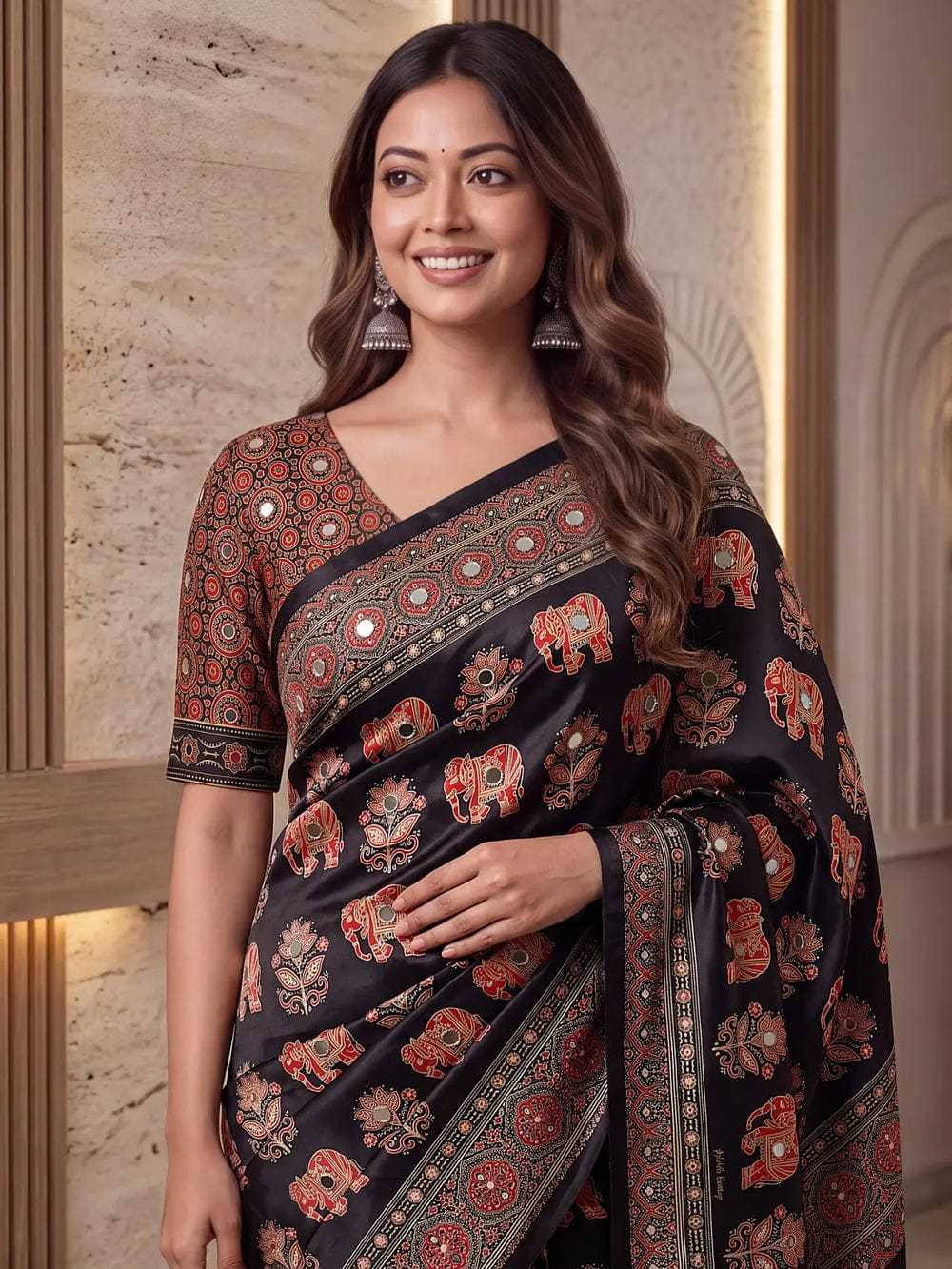 Satin Printed Saree