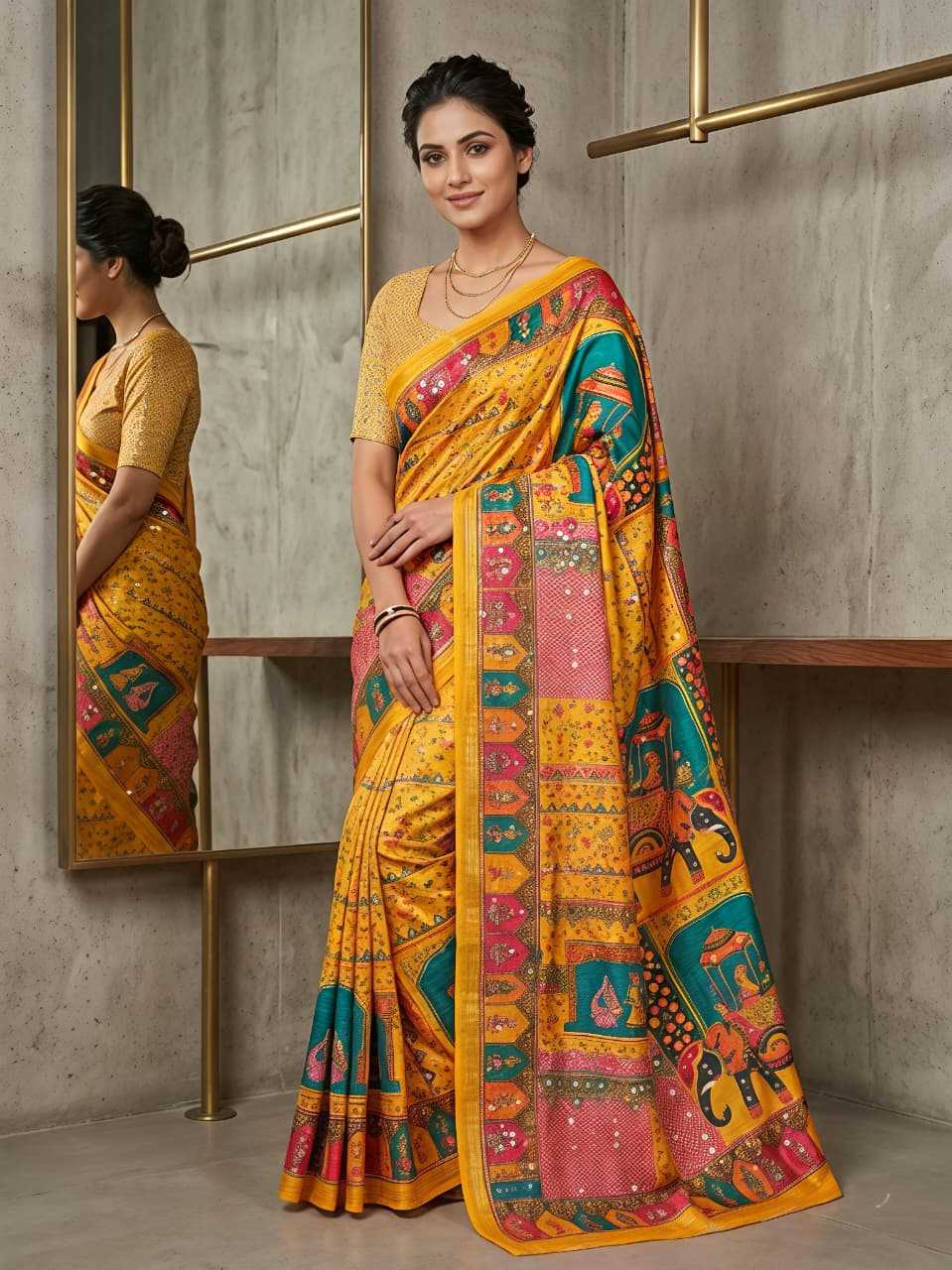 Fancy Ajrakh Saree