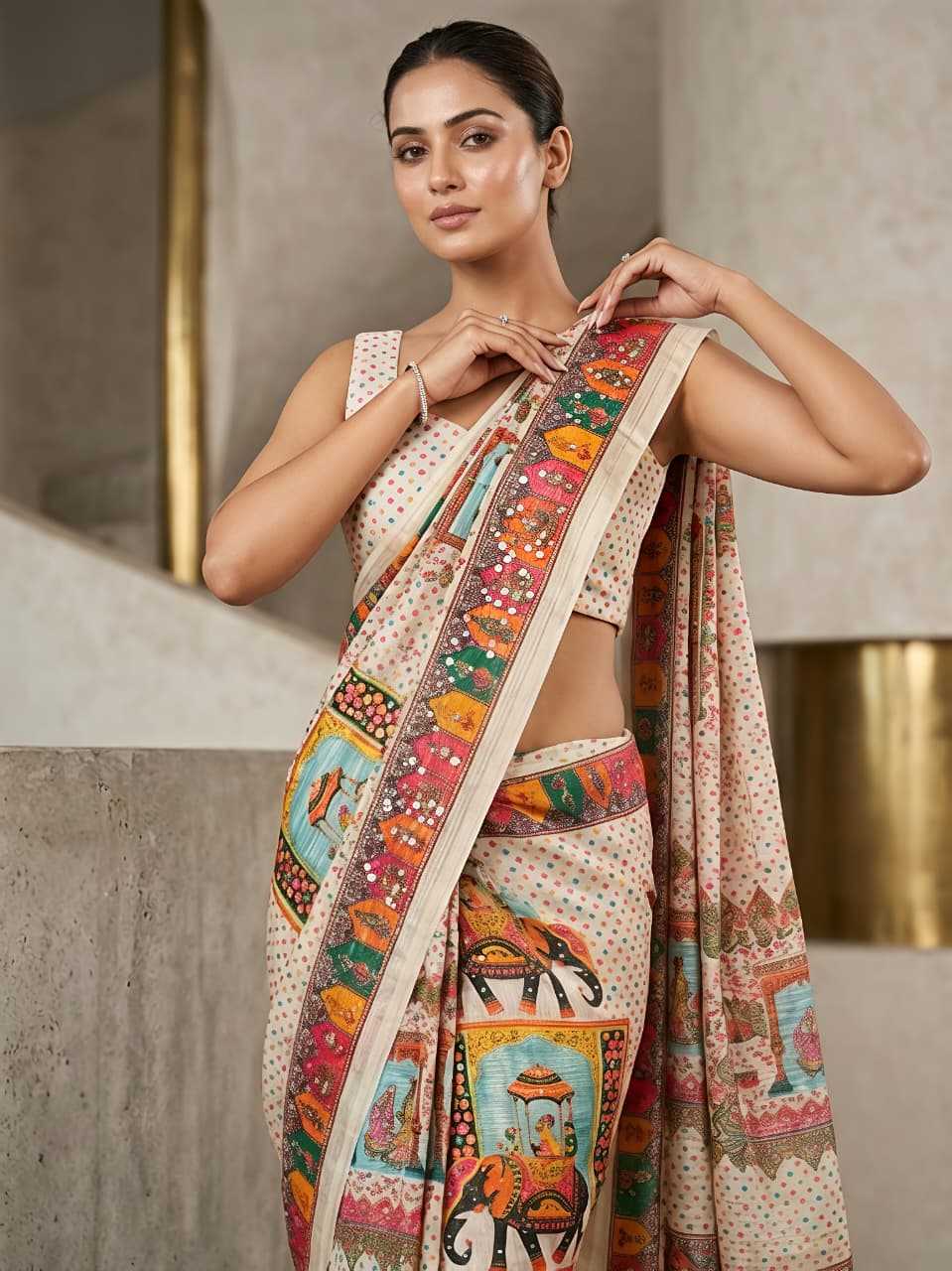 Fancy Ajrakh Saree