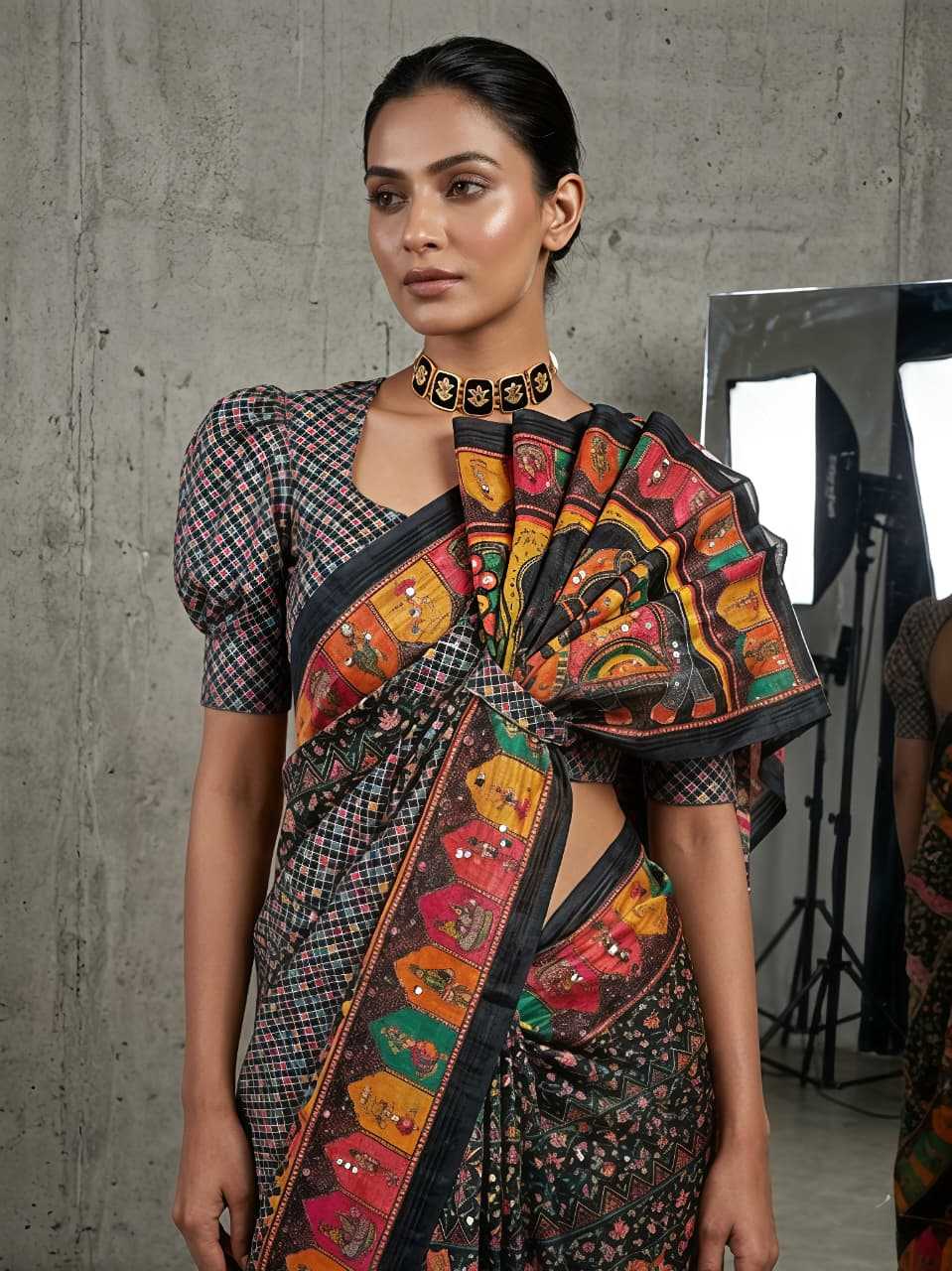Fancy Ajrakh Saree